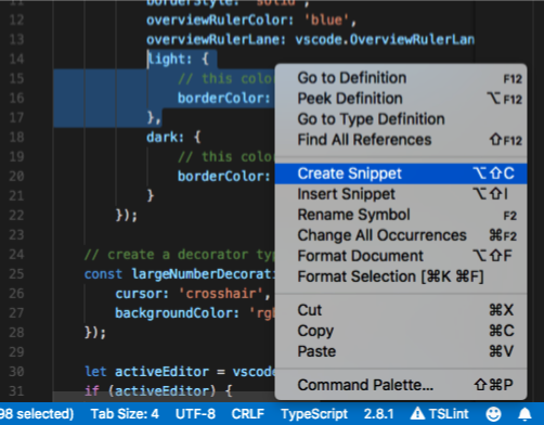 Context menu
