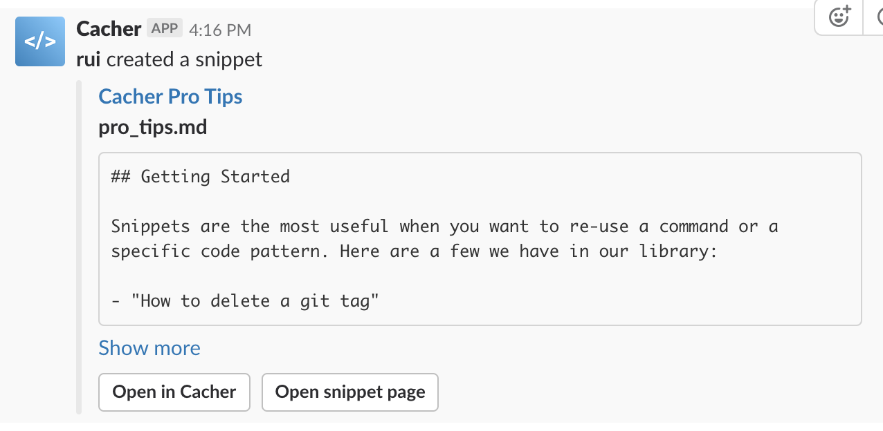 Team notification